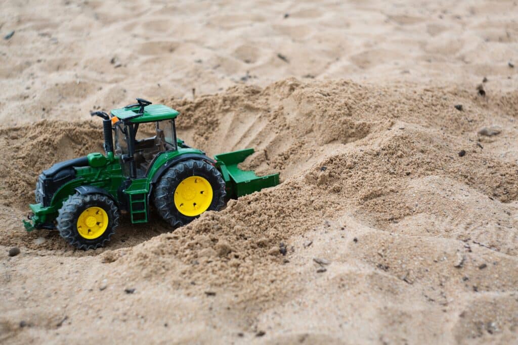 Tractor in sandbox